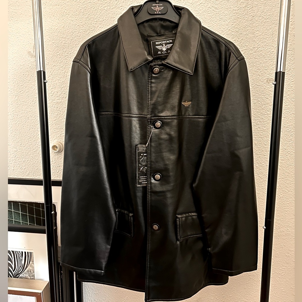 Reportage leather jacket man